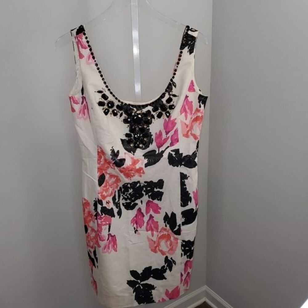 Lilly Pulitzer Portia Cameo Sheath Dress With Black Jewels  Size 8 - Picture 3 of 12